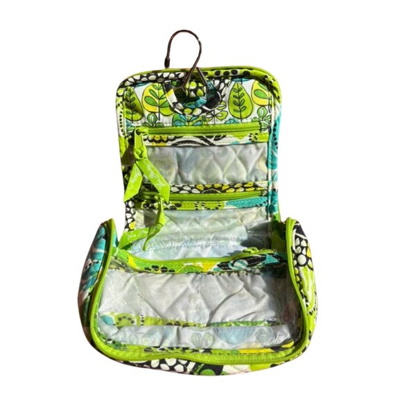 Vera Bradley Floral Green, Yellow, and Teal Small Travel Hanging Toiletry Bag - Picture 3 of 3